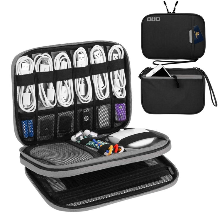 Multi-functional Headphone Charger Data Cable Storage Bag Portable Power Pack, Size:M, 25 x 18 x 5cm (Black) - Other by PMC TechLife | Online Shopping South Africa | PMC TechLife | Buy Now Pay Later Mobicred