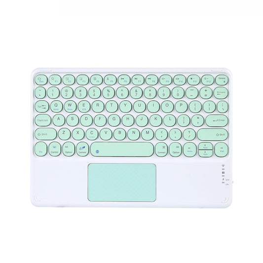 250C 10 inch Universal Tablet Round Keycap Wireless Bluetooth Keyboard with Touch Panel (Green) - Universal Keyboard by PMC Jewellery | Online Shopping South Africa | PMC Jewellery