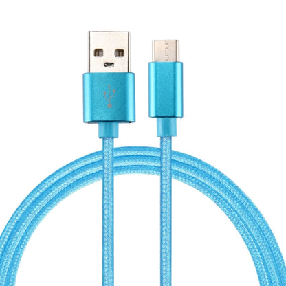 Knit Texture USB to USB-C / Type-C Data Sync Charging Cable, Cable Length: 1m, 3A Total Output, 2A Transfer Data(Blue) - USB-C & Type-C Cable by PMC Jewellery | Online Shopping South Africa | PMC Jewellery | Buy Now Pay Later Mobicred