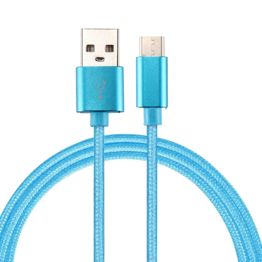 Knit Texture USB to USB-C / Type-C Data Sync Charging Cable, Cable Length: 1m, 3A Total Output, 2A Transfer Data(Blue) - USB-C & Type-C Cable by PMC Jewellery | Online Shopping South Africa | PMC Jewellery | Buy Now Pay Later Mobicred