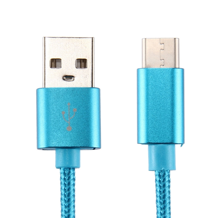 Knit Texture USB to USB-C / Type-C Data Sync Charging Cable, Cable Length: 1m, 3A Total Output, 2A Transfer Data(Blue) - USB-C & Type-C Cable by PMC TechLife | Online Shopping South Africa | PMC TechLife | Buy Now Pay Later Mobicred