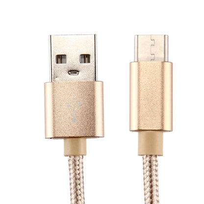 Knit Texture USB to USB-C / Type-C Data Sync Charging Cable, Cable Length: 2m, 3A Output(Gold) - USB-C & Type-C Cable by PMC Jewellery | Online Shopping South Africa | PMC Jewellery | Buy Now Pay Later Mobicred