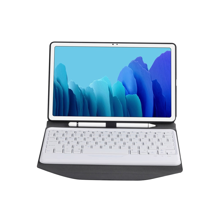 B500 Diamond Texture Triangle Back Holder Splittable Bluetooth Keyboard Leather Tablet Case for Samsung Galaxy Tab A7 10.4 2020(White + Black) - Samsung Keyboard by PMC TechLife | Online Shopping South Africa | PMC TechLife