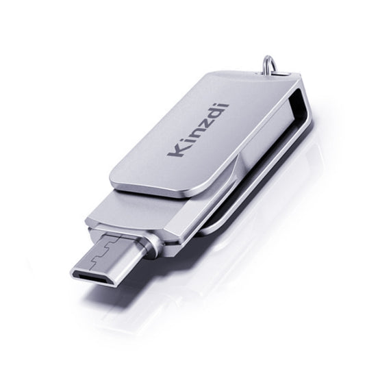 Kinzdi 32GB USB + Type-C Interface Metal Twister Flash Disk V8 (Silver) - USB Flash Drives by Kinzdi | Online Shopping South Africa | PMC Jewellery | Buy Now Pay Later Mobicred