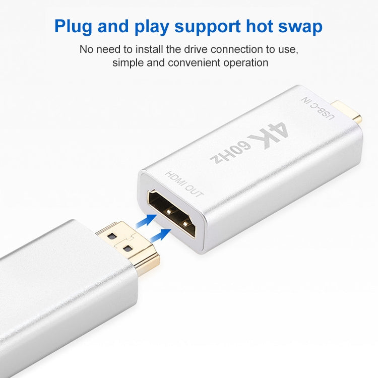 USB-C / Type-C Male to HDMI Female Aluminum-magnesium Alloy Adapter (Gold) - Cable & Adapters by PMC Jewellery | Online Shopping South Africa | PMC Jewellery | Buy Now Pay Later Mobicred