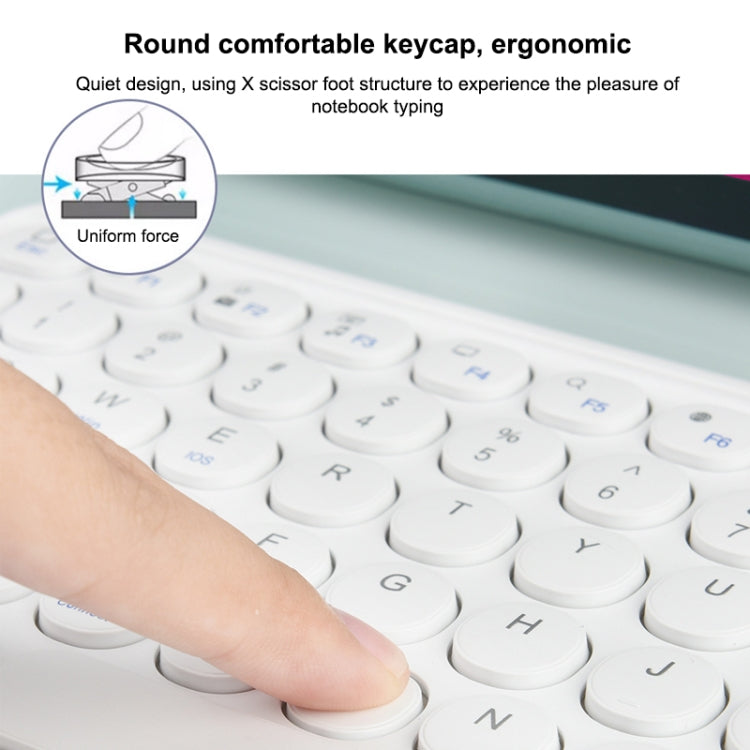 X3 10 inch Universal Tablet Round Keycap Wireless Bluetooth Keyboard (Dark Green) - Universal Keyboard by PMC TechLife | Online Shopping South Africa | PMC TechLife