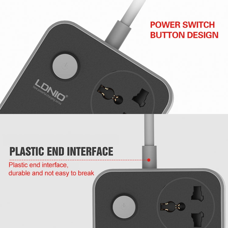 LDNIO SC3604 6 x USB Ports Multi-function Travel Home Office Socket, Cable Length: 2m, EU Plug - Extension Socket by LDNIO | Online Shopping South Africa | PMC Jewellery | Buy Now Pay Later Mobicred