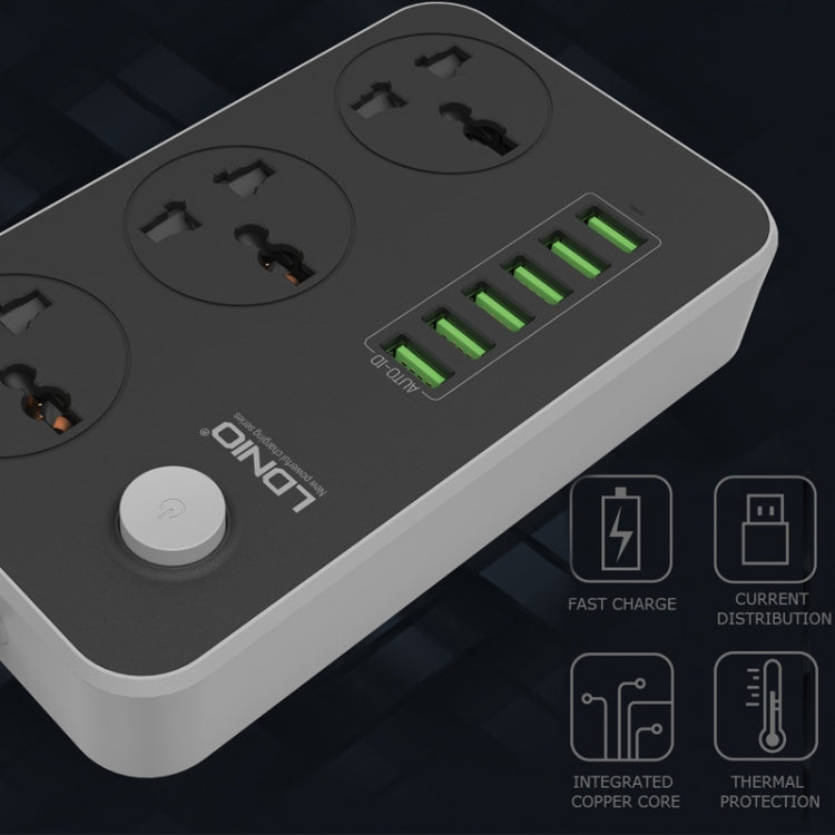 LDNIO SC3604 6 x USB Ports Multi-function Travel Home Office Socket, Cable Length: 2m, EU Plug - Extension Socket by LDNIO | Online Shopping South Africa | PMC Jewellery | Buy Now Pay Later Mobicred