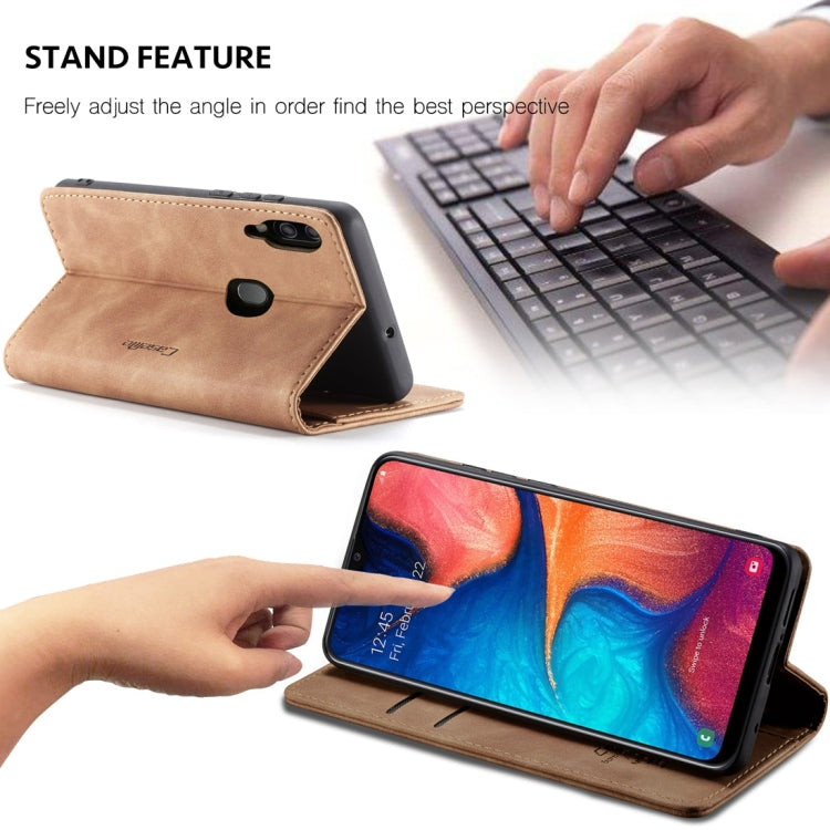 CaseMe-013 Multifunctional Retro Frosted Horizontal Flip Leather Case for Galaxy A20 / A30, with Card Slot & Holder & Wallet (Brown) - Galaxy Phone Cases by CaseMe | Online Shopping South Africa | PMC Jewellery | Buy Now Pay Later Mobicred