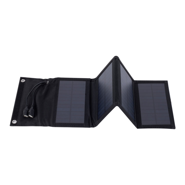 7W Monocrystalline Silicon Foldable Solar Panel Outdoor Charger with 5V Dual USB Ports (Black) - Charger by PMC Jewellery | Online Shopping South Africa | PMC Jewellery | Buy Now Pay Later Mobicred