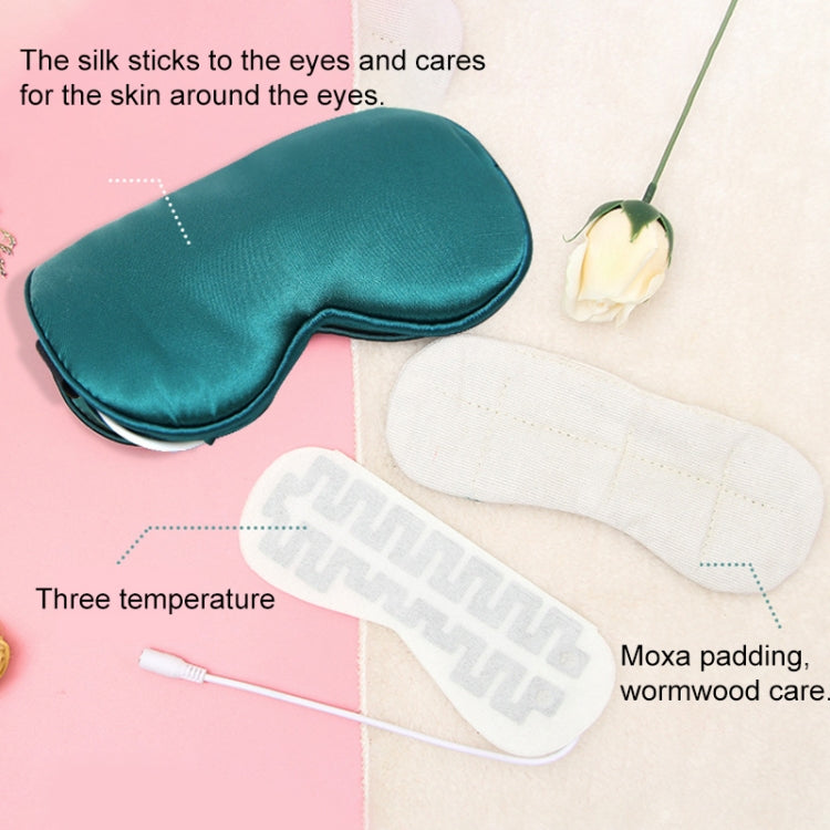 USB Charging Heating Silk Moxa Sleep Eye Mask (Green) - Eye Masks by PMC Jewellery | Online Shopping South Africa | PMC Jewellery | Buy Now Pay Later Mobicred