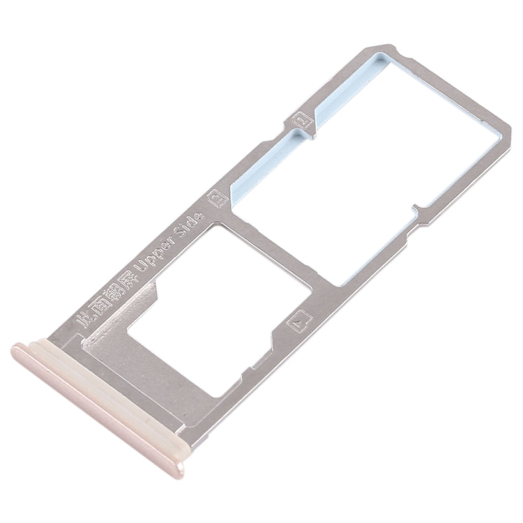 For Vivo Y79 2 x SIM Card Tray + Micro SD Card Tray (Gold) - Card Socket by PMc TechLife | Online Shopping South Africa | PMc TechLife | Buy Now Pay Later Mobicred