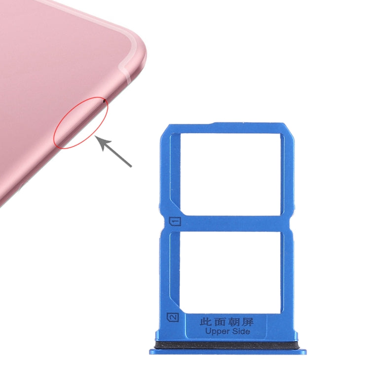 For Vivo X9s 2 x SIM Card Tray (Blue) - Card Socket by PMc TechLife | Online Shopping South Africa | PMc TechLife | Buy Now Pay Later Mobicred