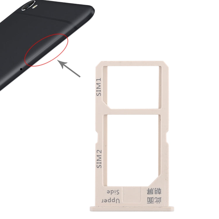 For Vivo Y55 2 x SIM Card Tray (Gold) - Card Socket by PMc TechLife | Online Shopping South Africa | PMc TechLife | Buy Now Pay Later Mobicred