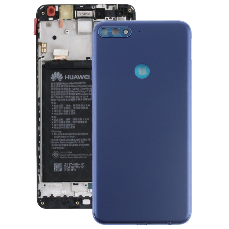 Back Cover with Side Keys for Huawei Y7 (2018)(Blue) - Back Cover by PMC Jewellery | Online Shopping South Africa | PMC Jewellery | Buy Now Pay Later Mobicred