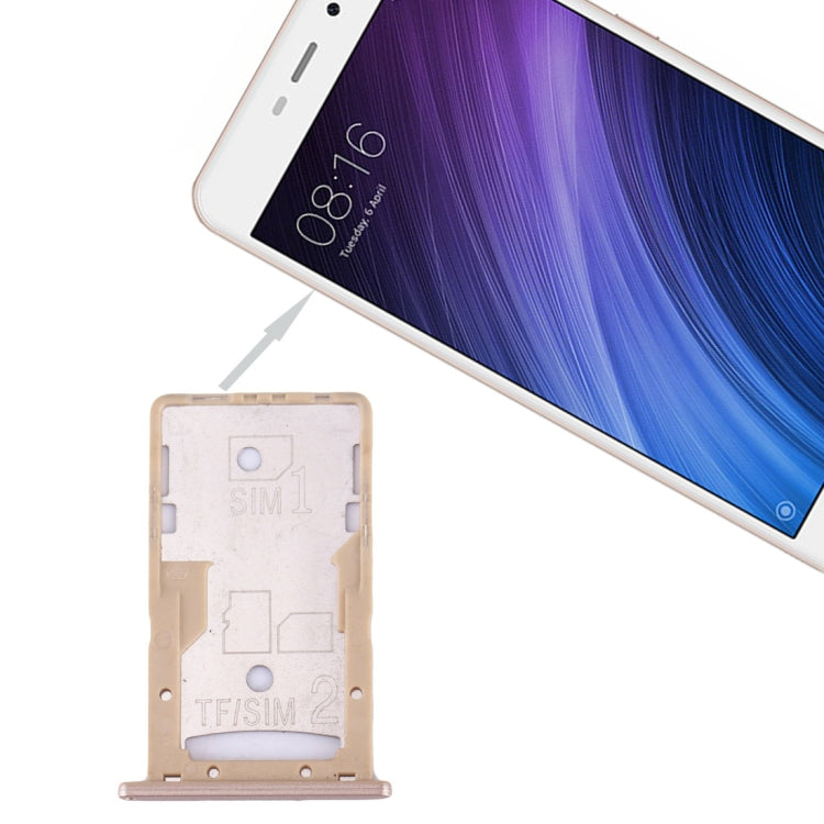 For Xiaomi Redmi 4A SIM & SIM / TF Card Tray(Gold) - free shipping - PMc TechLife - Order now!