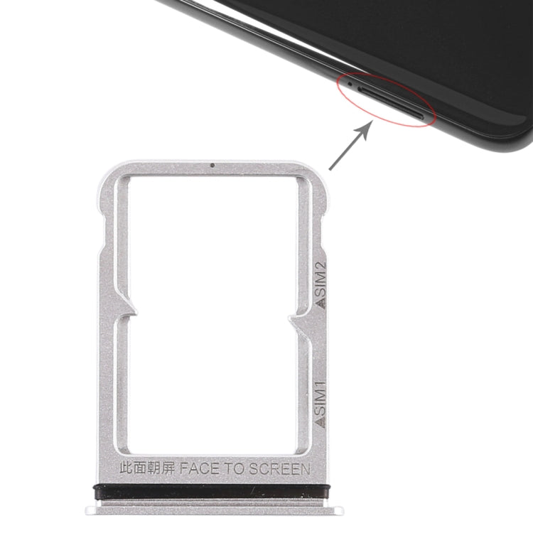 Double SIM Card Tray for Xiaomi Mi 8 (Silver) - Card Tray by PMc TechLife | Online Shopping South Africa | PMc TechLife | Buy Now Pay Later Mobicred