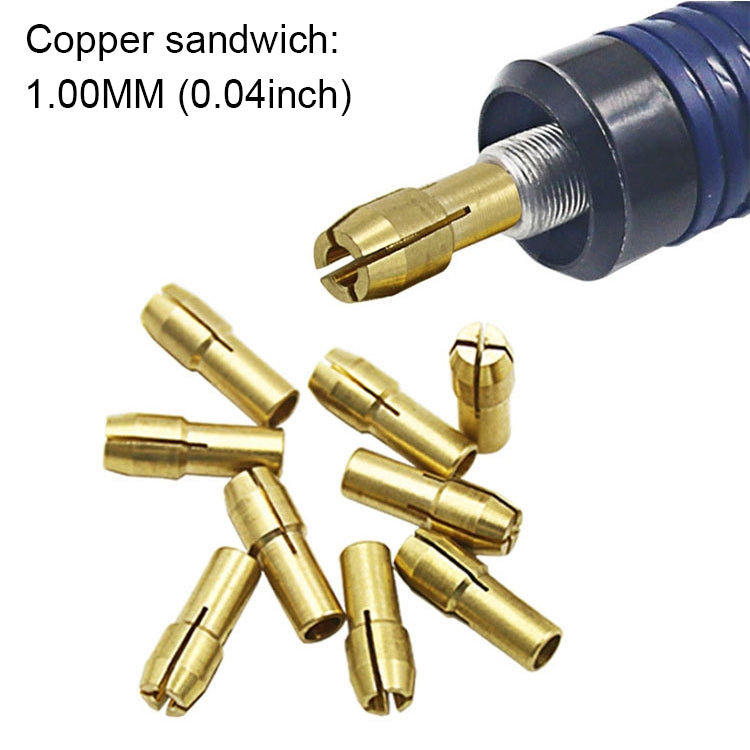 10 PCS Three-claw Copper Clamp Nut for Electric Mill Fittings���Bore diameter: 1.0mm - Hex Key & Spanner by PMC TechLife | Online Shopping South Africa | PMC TechLife | Buy Now Pay Later Mobicred