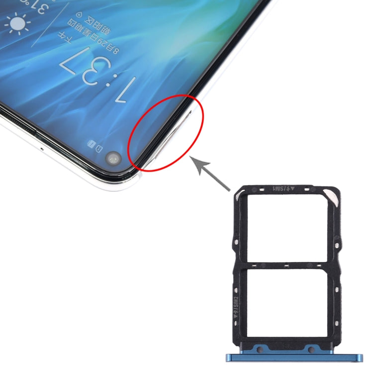SIM Card Tray + SIM Card Tray for Huawei Honor 20S (Dark Blue) - Card Socket by PMc TechLife | Online Shopping South Africa | PMc TechLife | Buy Now Pay Later Mobicred