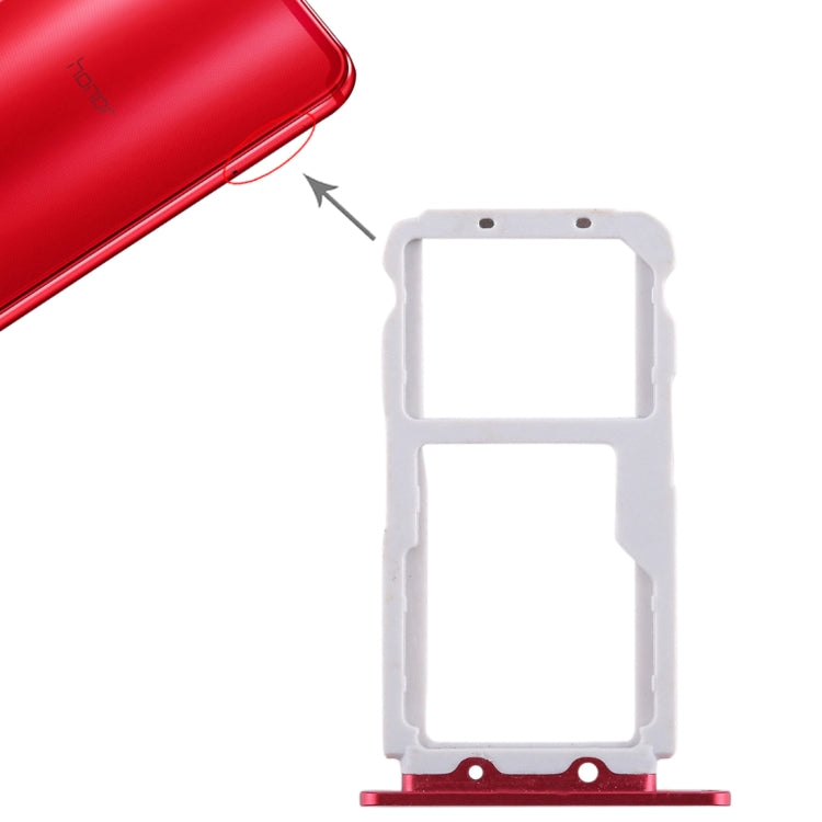 SIM Card Tray + SIM Card Tray / Micro SD Card for Huawei Honor View 10 / V10(Red) - Card Socket by PMc TechLife | Online Shopping South Africa | PMc TechLife | Buy Now Pay Later Mobicred