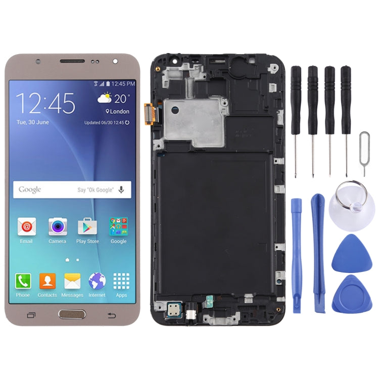 TFT LCD Screen for Galaxy J7 (2015) / J700F Digitizer Full Assembly with Frame (Gold) - free shipping - PMc TechLife - Order now!