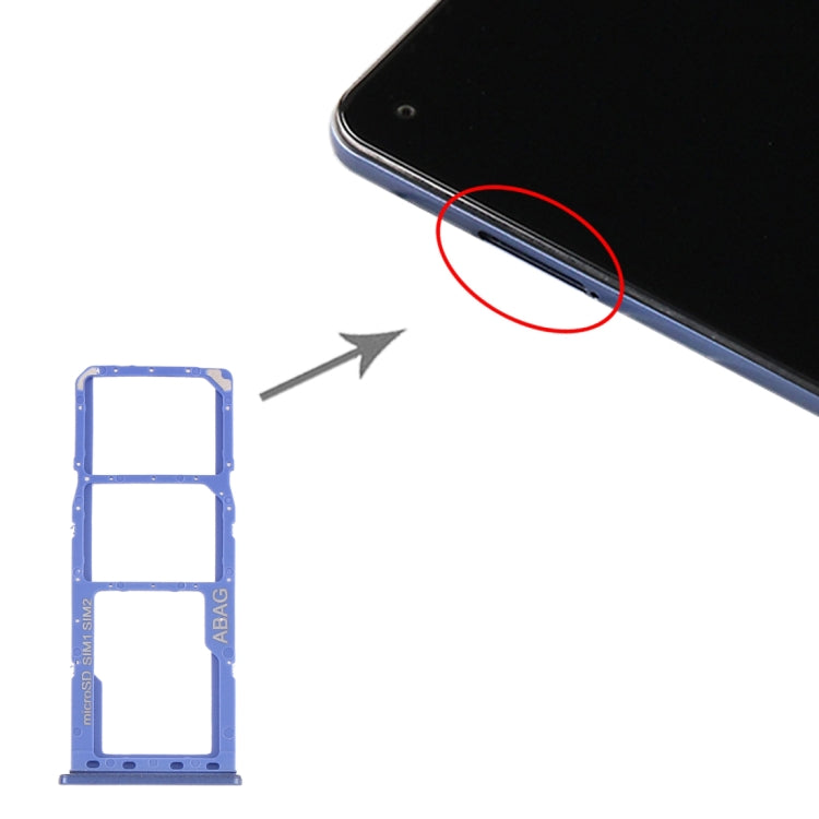 For Samsung Galaxy A21s SIM Card Tray + SIM Card Tray + Micro SD Card Tray (Blue) - free shipping - PMc TechLife - Order now!