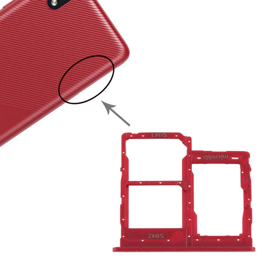 For Samsung Galaxy A01 Core SM-A013 SIM Card Tray + SIM Card Tray + Micro SD Card Tray (Red) - Galaxy A Series Parts by PMC Jewellery | Online Shopping South Africa | PMC Jewellery | Buy Now Pay Later Mobicred