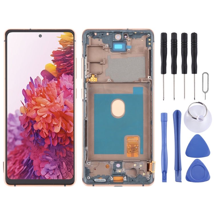 For Samsung Galaxy S20 FE SM-G780F 6.43 inch OLED LCD Screen Digitizer Full Assembly with Frame (Gold) - free shipping - PMc TechLife - Order now!