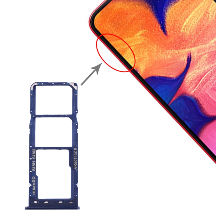 For Galaxy A10 SIM Card Tray + SIM Card Tray + Micro SD Card Tray (Blue) - free shipping - PMc TechLife - Order now!