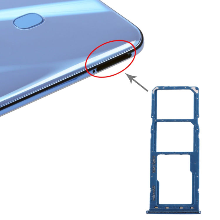For Galaxy A20 A30 A50 SIM Card Tray + SIM Card Tray + Micro SD Card Tray (Blue) - free shipping - PMc TechLife - Order now!