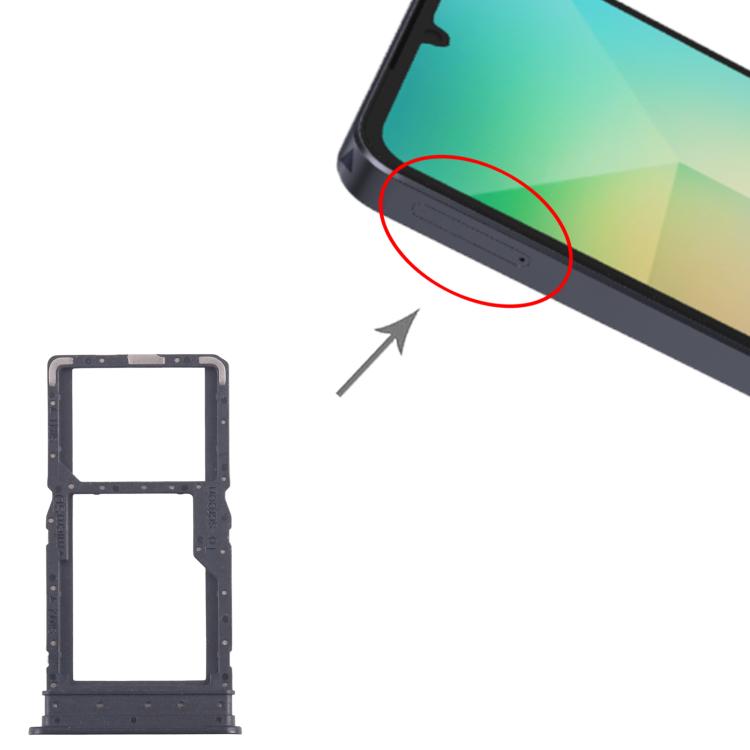For Samsung Galaxy A06 5G SM-A066B Original SIM + SIM / Micro SD Card Tray (Black) - free shipping - PMC TechLife - Order now!