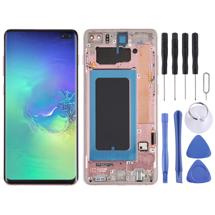 Original Super AMOLED LCD Screen for Samsung Galaxy S10+ Digitizer Full Assembly with Frame (Pink) - free shipping - PMc TechLife - Order now!
