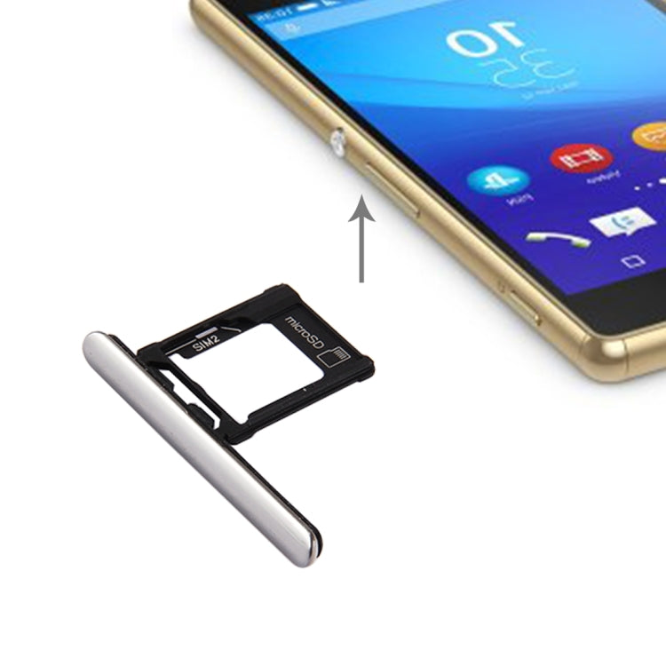Micro SD / SIM Card Tray + Card Slot Port Dust Plug for Sony Xperia XZ Premium (Dual SIM Version)(Silver) - Card Tray by PMC Jewellery | Online Shopping South Africa | PMC Jewellery | Buy Now Pay Later Mobicred