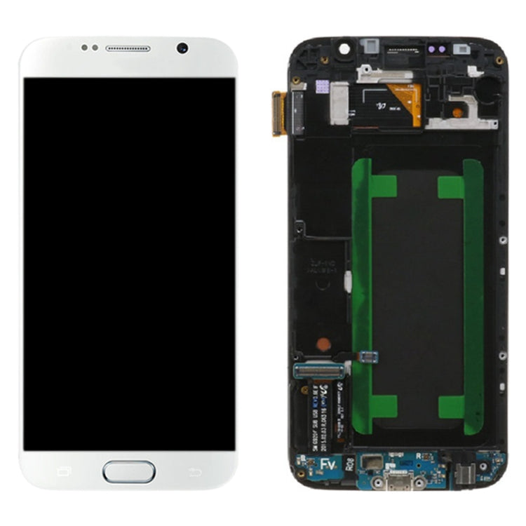 Original Super AMOLED LCD Screen For Samsung Galaxy S6 SM-G920F Digitizer Full Assembly with Frame (White) - free shipping - PMc TechLife - Order now!