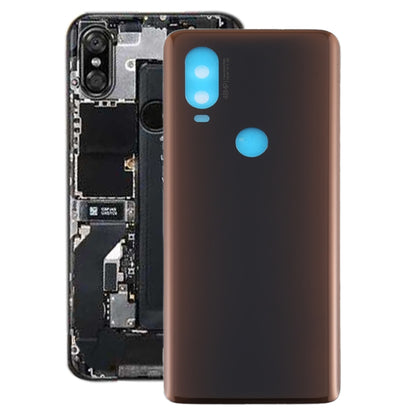 Battery Back Cover for Motorola Moto One Vision(Brown) - Back Cover by PMC Jewellery | Online Shopping South Africa | PMC Jewellery | Buy Now Pay Later Mobicred