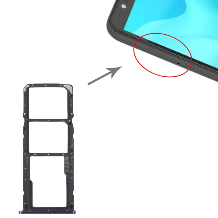 SIM Card Tray + SIM Card Tray + Micro SD Card Tray for Huawei Y5p (Blue) - Card Socket by PMc TechLife | Online Shopping South Africa | PMc TechLife | Buy Now Pay Later Mobicred