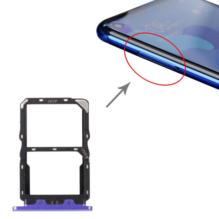 SIM Card Tray + NM Card Tray for Huawei Nova 5 Pro (Purple) - Card Socket by PMc TechLife | Online Shopping South Africa | PMc TechLife | Buy Now Pay Later Mobicred