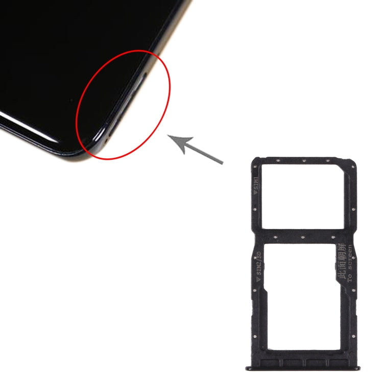 SIM Card Tray + SIM Card Tray / Micro SD Card Tray for Huawei Nova 4e(Black) - Card Socket by PMc TechLife | Online Shopping South Africa | PMc TechLife | Buy Now Pay Later Mobicred