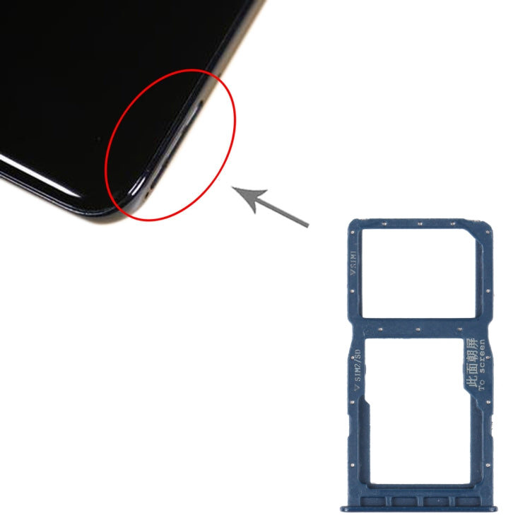 SIM Card Tray + SIM Card Tray / Micro SD Card Tray for Huawei Nova 4e(Blue) - Card Socket by PMc TechLife | Online Shopping South Africa | PMc TechLife | Buy Now Pay Later Mobicred