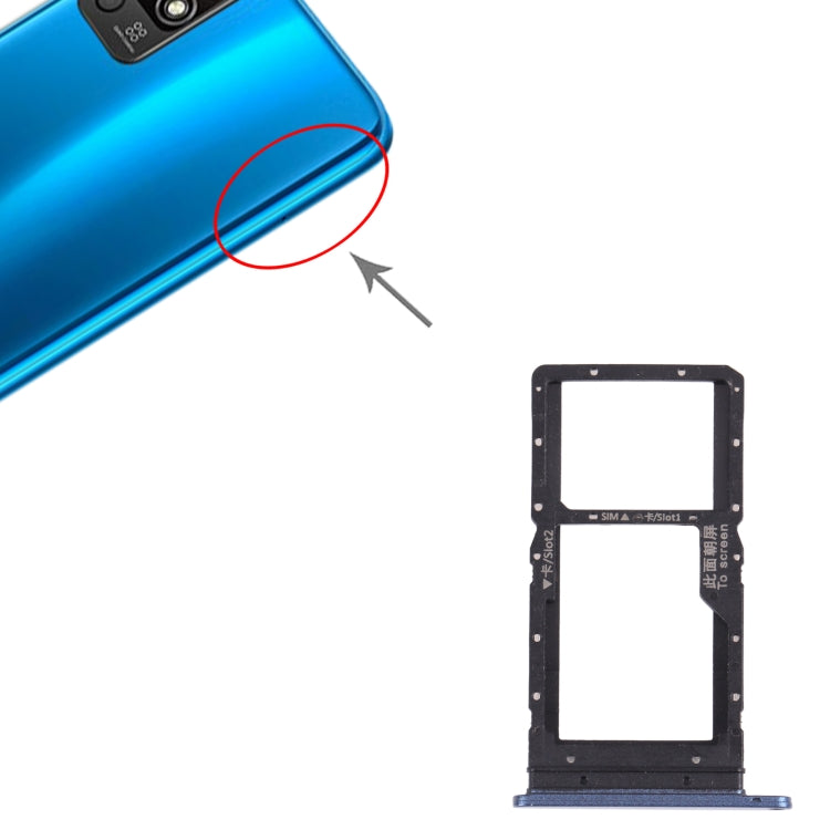 SIM Card Tray + SIM Card Tray / Micro SD Card Tray for Honor play 5T (Blue) - free shipping - PMc TechLife - Order now!