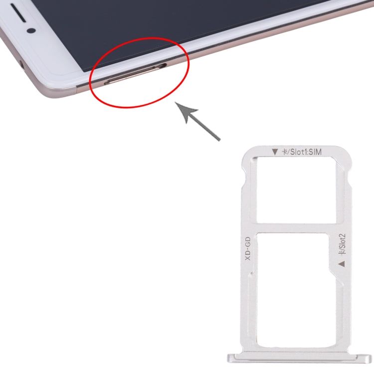 SIM Card Tray + SIM Card Tray / Micro SD Card Tray for Honor Mate 9 Lite (Silver) - Card Socket by PMc TechLife | Online Shopping South Africa | PMc TechLife | Buy Now Pay Later Mobicred