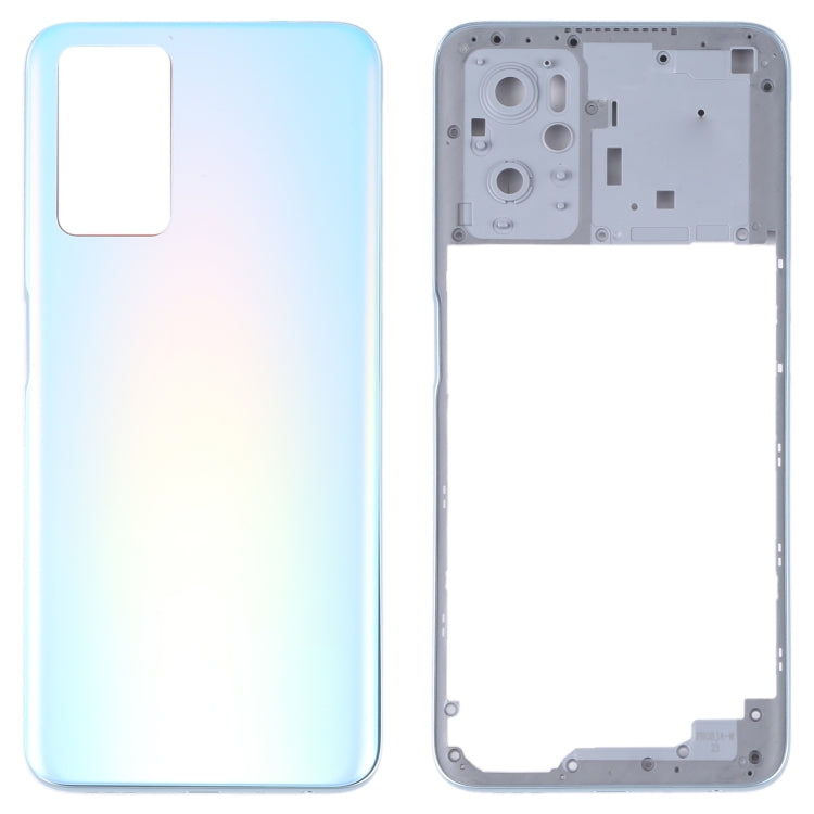 For OPPO A36/A76 Battery Back Cover with Middle Frame (Blue) - Back Cover by PMC TechLife | Online Shopping South Africa | PMC TechLife | Buy Now Pay Later Mobicred