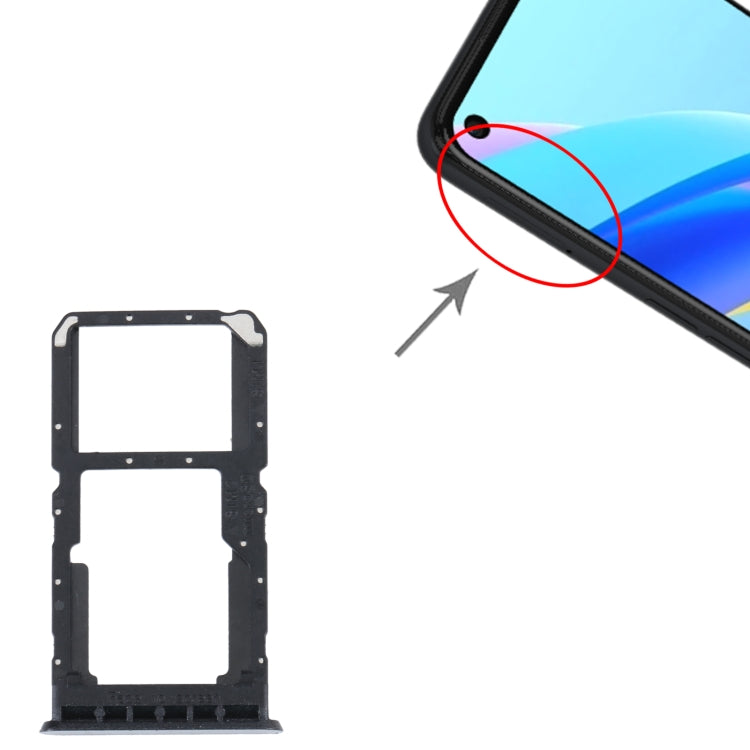 For OPPO A96 4G SIM Card Tray + SIM / Micro SD Card Tray (Black) - Card Tray by PMc TechLife | Online Shopping South Africa | PMc TechLife | Buy Now Pay Later Mobicred
