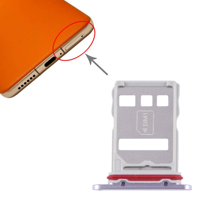 For Huawei Mate 50 SIM + NM Card Tray (Purple) - Card Socket by PMc TechLife | Online Shopping South Africa | PMc TechLife | Buy Now Pay Later Mobicred