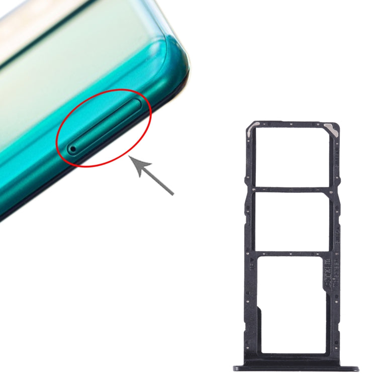For Honor 10X Lite SIM + SIM + Micro SD Card Tray (Black) - Card Socket by PMc TechLife | Online Shopping South Africa | PMc TechLife | Buy Now Pay Later Mobicred
