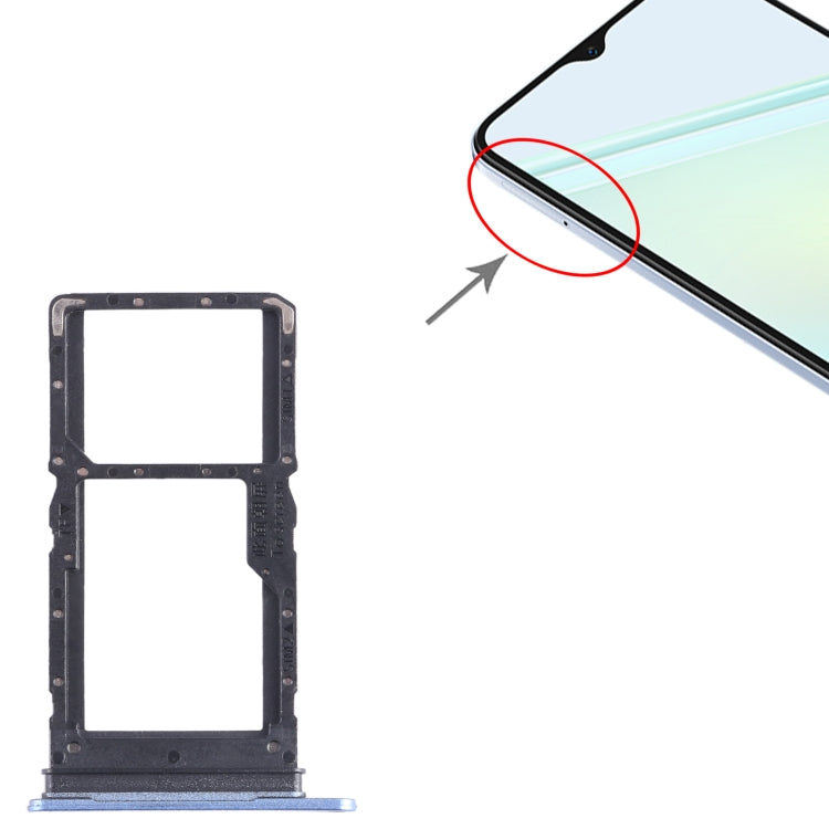 For Honor Play6C SIM + SIM / Micro SD Card Tray (Blue) - Card Socket by PMc TechLife | Online Shopping South Africa | PMc TechLife | Buy Now Pay Later Mobicred