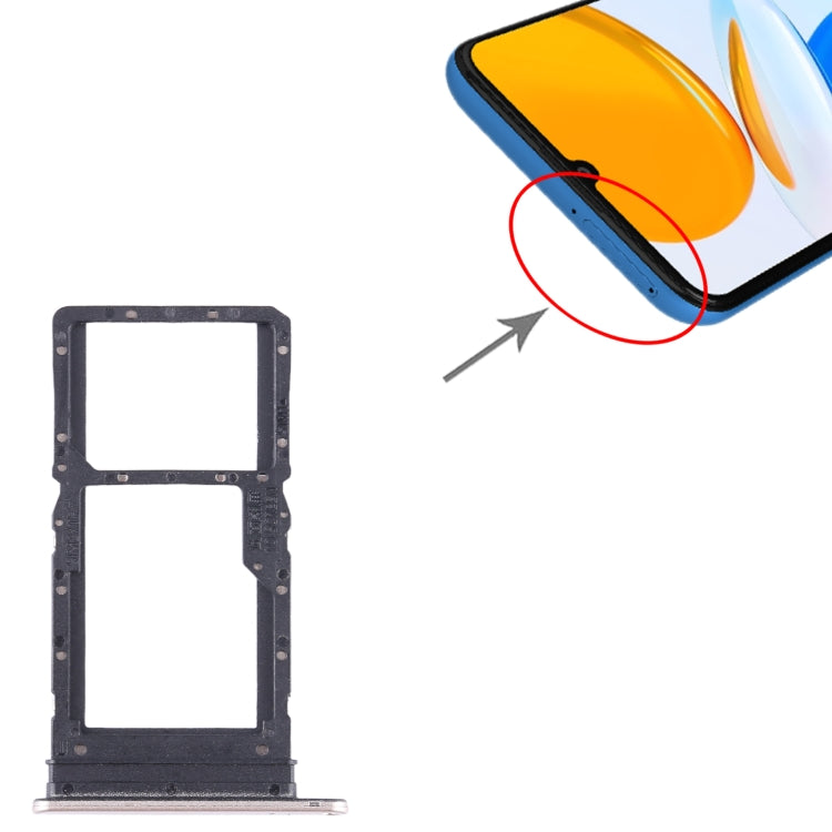 For Honor X7 SIM + SIM / Micro SD Card Tray (Gold) - Card Socket by PMc TechLife | Online Shopping South Africa | PMc TechLife | Buy Now Pay Later Mobicred