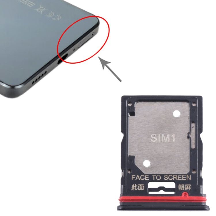 For Xiaomi Redmi K50i SIM Card Tray + SIM Card Tray / Micro SD Card Tray (Black) - Card Tray by PMC TechLife | Online Shopping South Africa | PMC TechLife