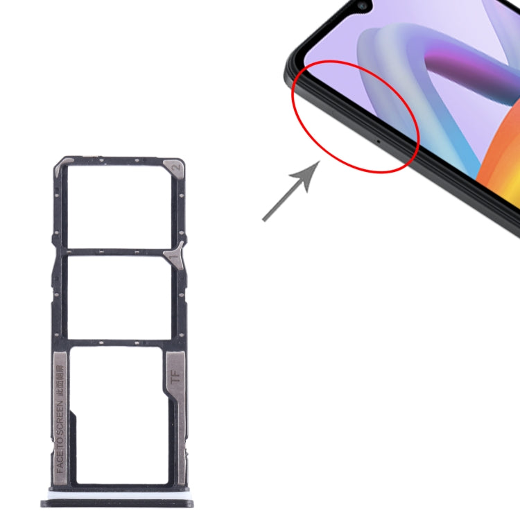 For Xiaomi Redmi A2+ SIM Card Tray + SIM Card Tray + Micro SD Card Tray (Black) - Card Tray by PMC TechLife | Online Shopping South Africa | PMC TechLife