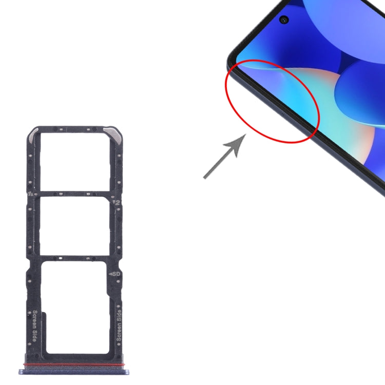 For Tecno Spark 10 Pro KI7 SIM Card Tray + SIM Card Tray + Micro SD Card Tray (Blue) - Card Tray by PMC Jewellery | Online Shopping South Africa | PMC Jewellery